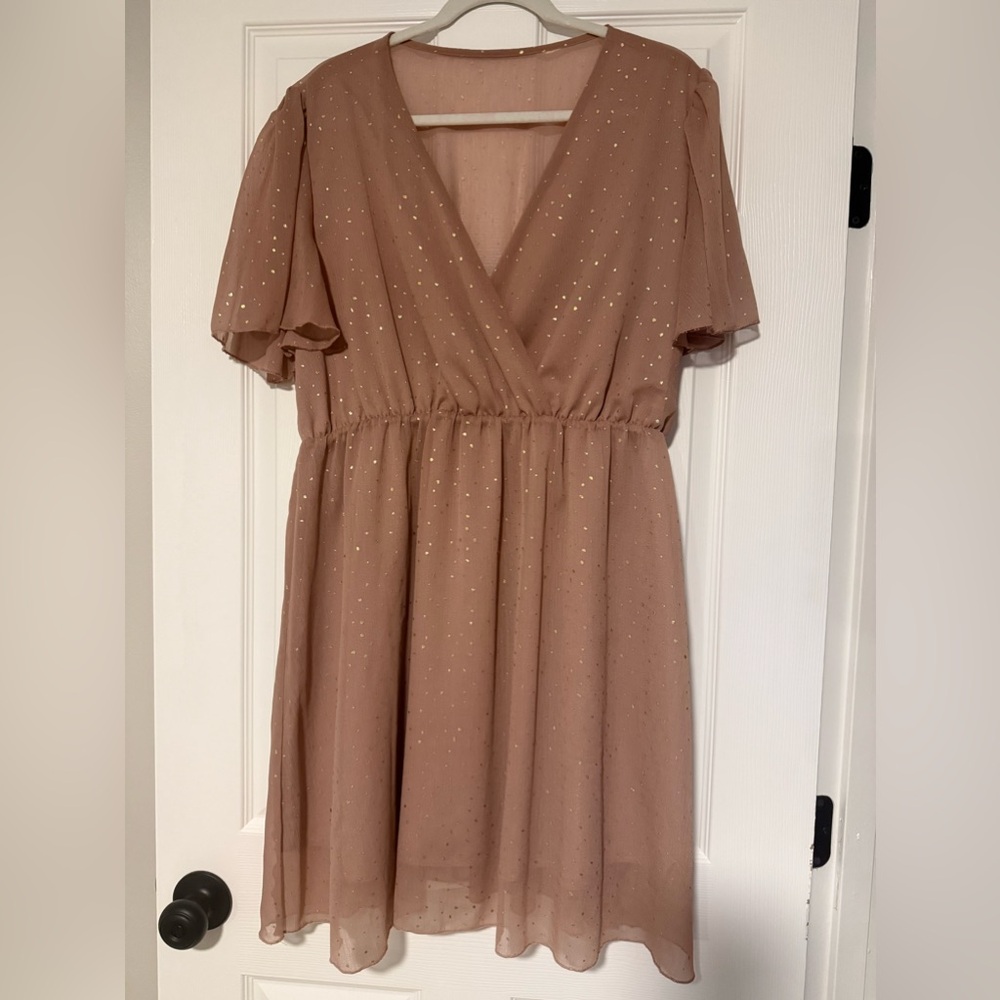 SHEIN Blush Dress with Gold Dot Details